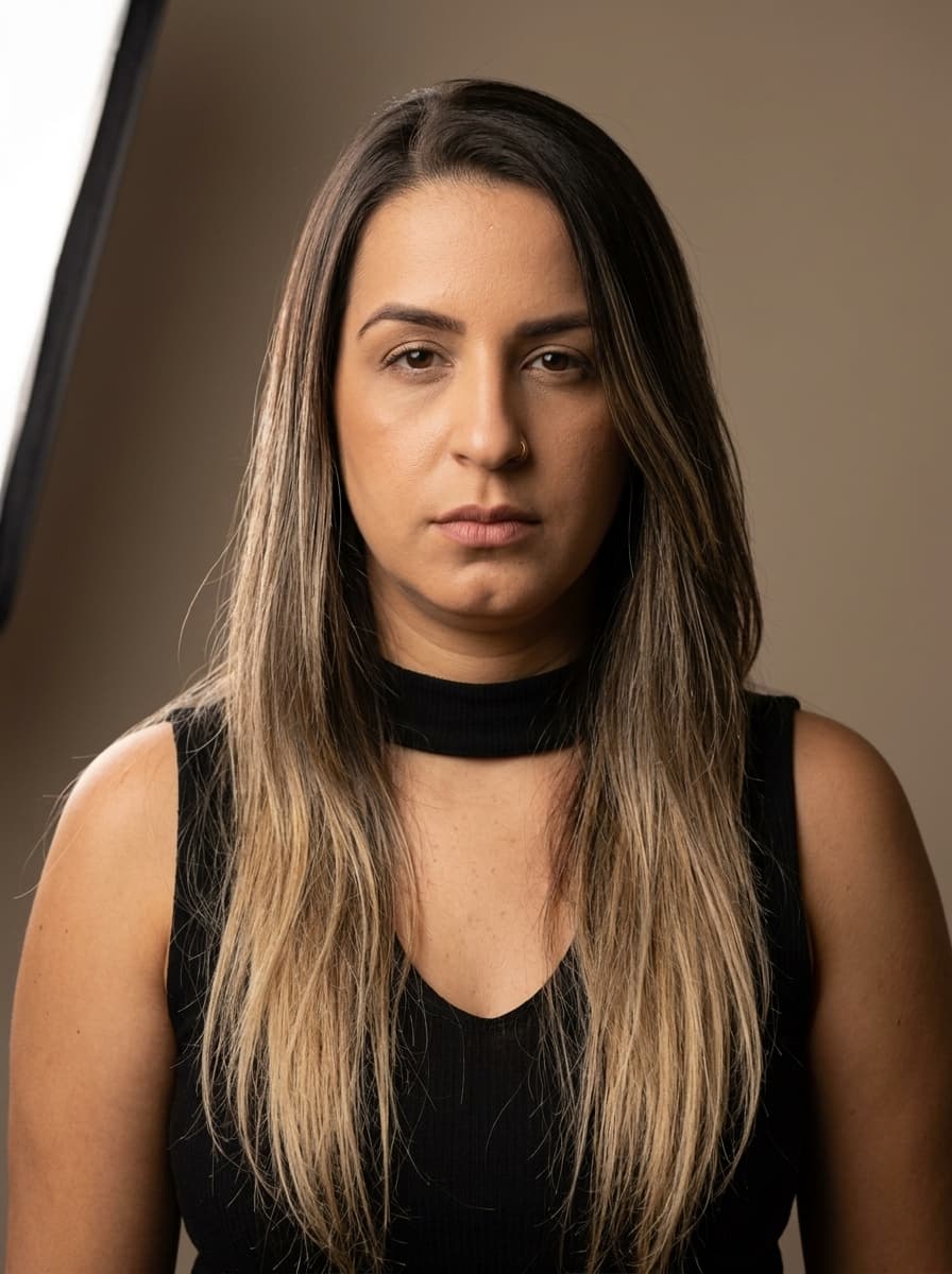 Retrato feminino com iluminação de estúdio gerado na plataforma